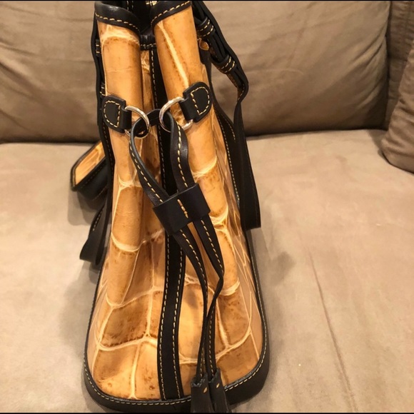 Dooney & Bourke Leather Croco Embossed Satchel - Picture 3 of 7